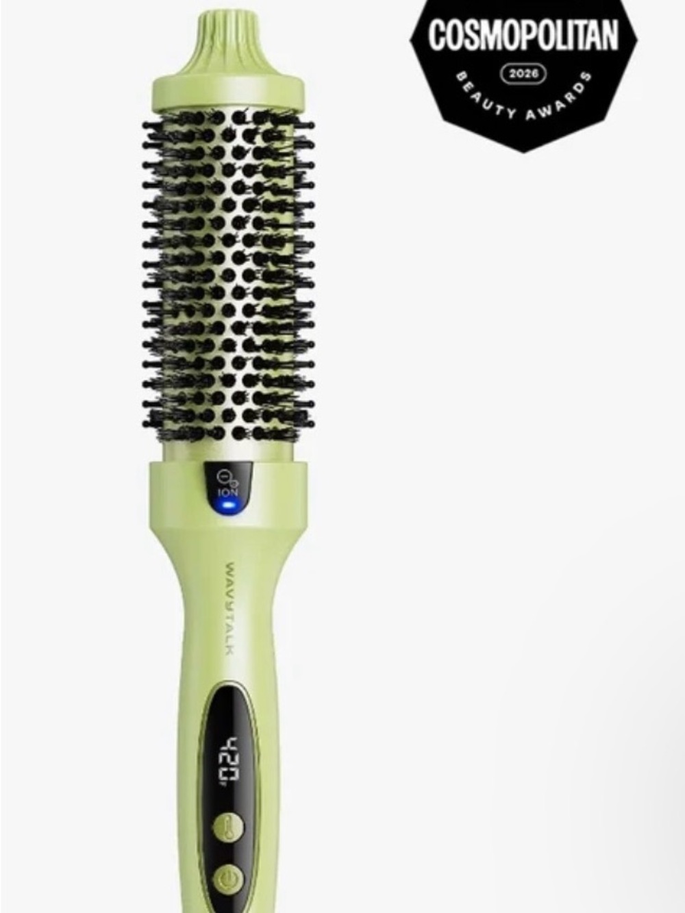 Wavytalk 1.5” Lime Green Hot Air Styling Brush with Ionic Technology
